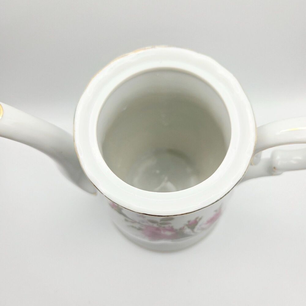 Vintage Japanese Moss Rose 15-Piece Porcelain Tea Set 14K Gold Trim Floral - Picture 5 of 12